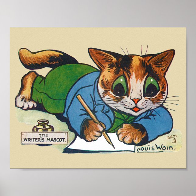 Die Maskottkatze des Schriftstellers, Louis Wain Poster (Vorne)