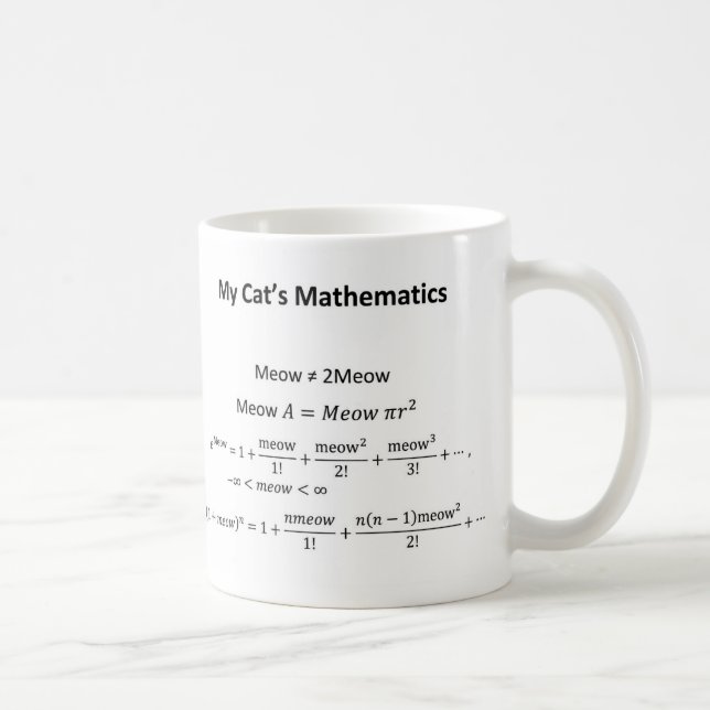 Die Mathematik-Tasse meiner Katze Kaffeetasse (Rechts)