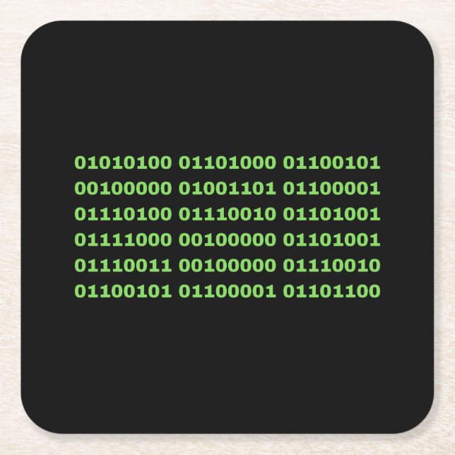 Die Matrix ist real Rechteckiger Pappuntersetzer (Vorderseite)