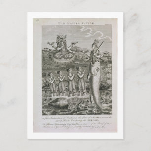 Die Matsya Avatar oder die erste Inkarnation von V Postkarte