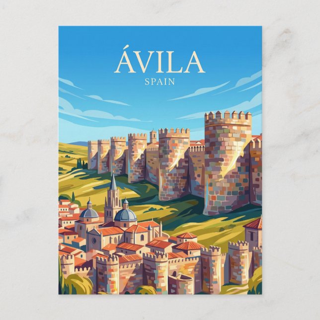 Die Mauern von Ávila Spanien Postkarte (Vorderseite)