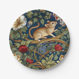 Die Maus und Blumen Art nouveau Pappteller