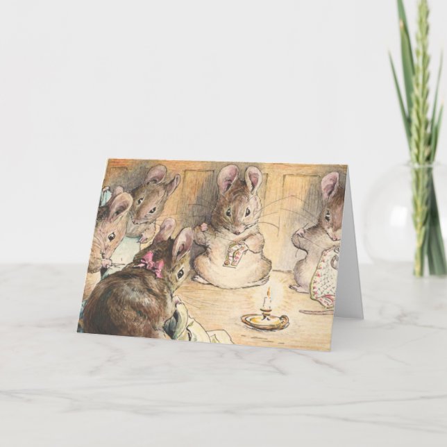 Die Mäuse sägen von Beatrix Potter Karte (Vorderseite)