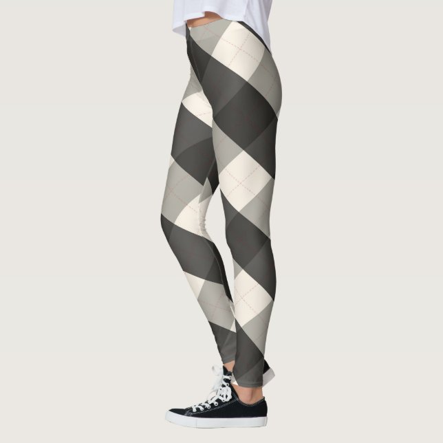 Die MeanClique-Raute Schwarz Leggings (Links)