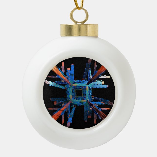 Die Mechanik der Schneeflocken-Dekoration Keramik Kugel-Ornament (Vorderseite)