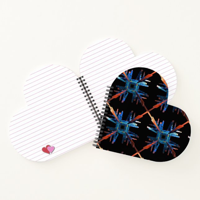 Die Mechanik von Notebook in Herz-Form Notizbuch (Innenseite)