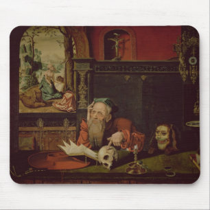 Die Meditation von St Jerome (Öl auf Platte) Mousepad