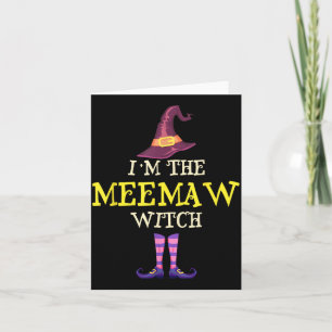 Die Meemaw-Hexenkostüm-Halloween lustige Hexe Karte