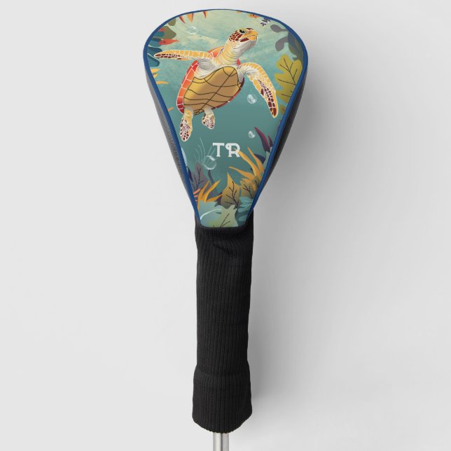 Die Meeresschildkröten schwimmen im Pazifik Golf Headcover (Vorderseite)