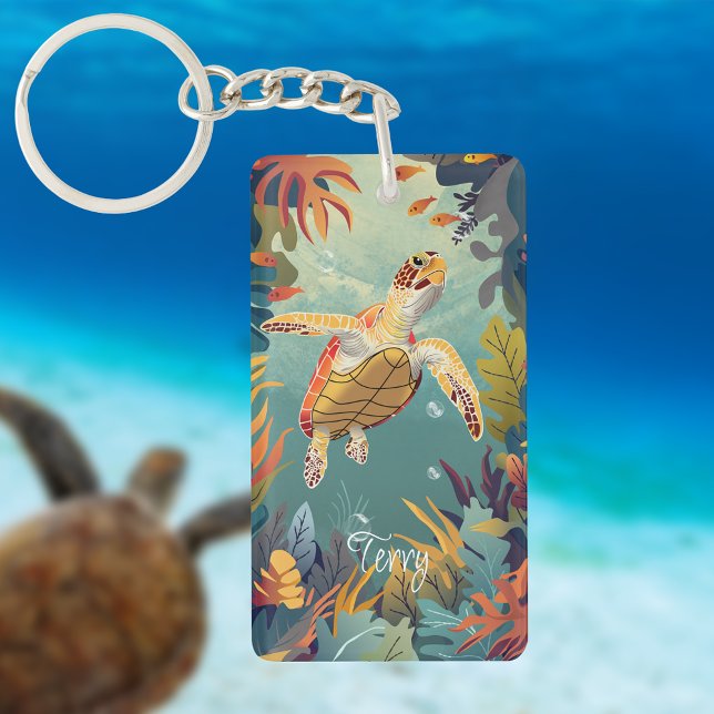 Die Meeresschildkröten schwimmen im Pazifik Schlüsselanhänger (Von Creator hochgeladen)