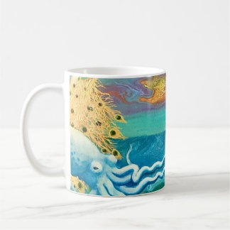 Die Meerjungfrau und der Oktopus machen eine Tasse
