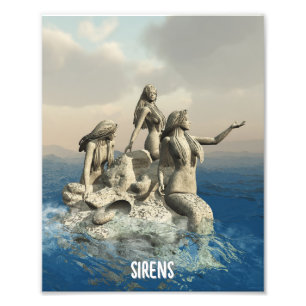 Die Meerjungstatue. Gestalted Fotodruck