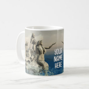 Die Meerjungstatue. Gestalted Kaffeetasse
