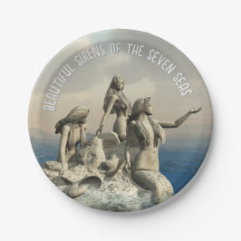 Die Meerjungstatue. Gestalted Pappteller