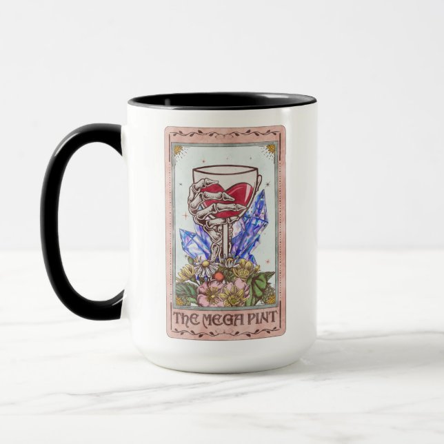 Die Mega Pint Tarot Card Funny Skelett Tasse (Links)