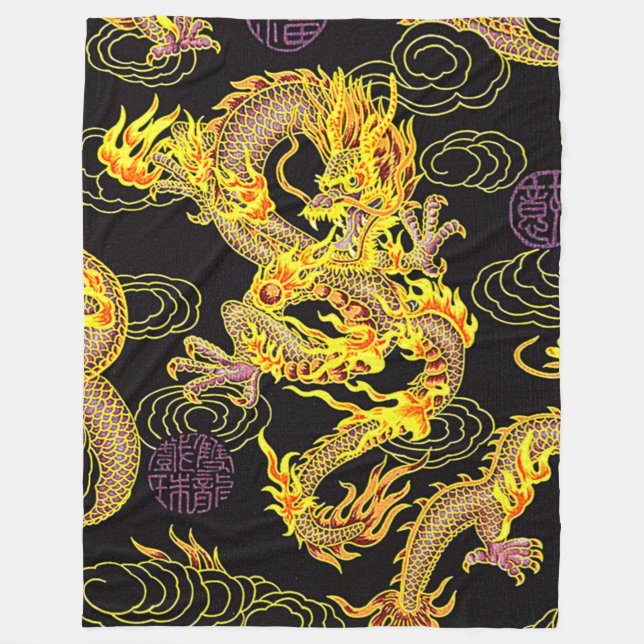 Die meiste populärer chinesischer Drache-Neokunst Fleecedecke (Vorderseite)