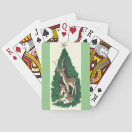 Die meiste schöne Vintage Weihnachtsren-Familie Spielkarten