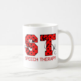 Die meisten Buchstaben rote und schwarze Polka-Pun Kaffeetasse