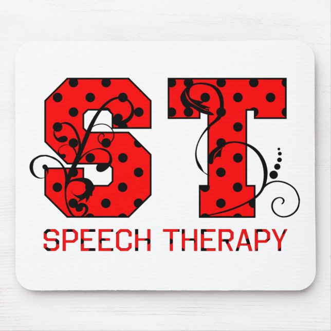 Die meisten Buchstaben rote und schwarze Polka-Pun Mousepad (Vorne)