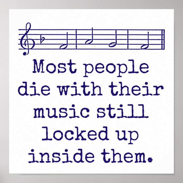 Die meisten Menschen Die mit ihrer Musik - Musikan Poster (Vorne)