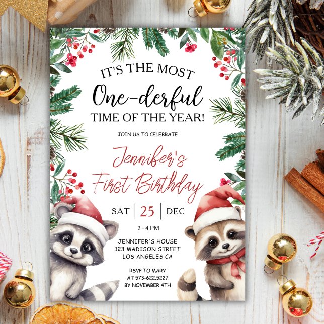 Die meisten ONEderful | Raccoons Weihnachten 1. Ge Einladung (Von Creator hochgeladen)