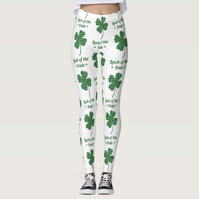 Die meisten Patricks haben Glück gebeugte Klee-Leg Leggings (Vorderseite)
