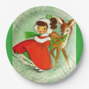 Die meisten schönen Vintagen Weihnachtsrotwild u. Pappteller