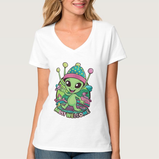 Die meisten willkommenen außerirdischen Designs T-Shirt (Vorderseite)