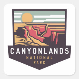 Die Meisterwerke der Natur im Canyonlands-National Quadratischer Aufkleber