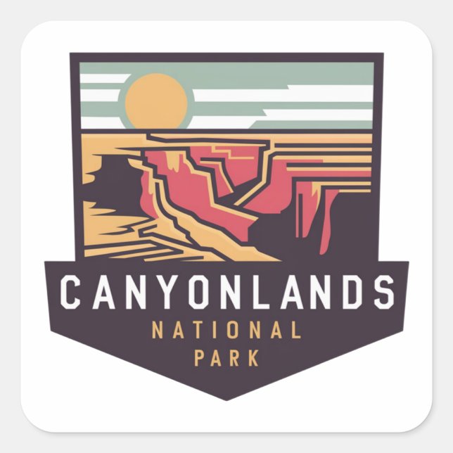 Die Meisterwerke der Natur im Canyonlands-National Quadratischer Aufkleber (Vorderseite)