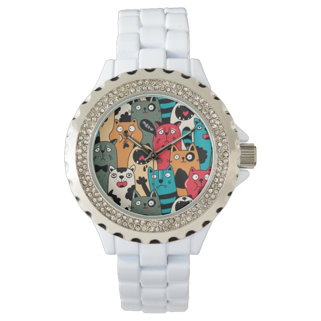 Die Menge an Katzen Armbanduhr (Vorderseite)