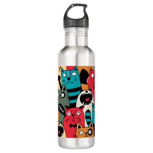 Die Menge an Katzen Edelstahlflasche