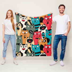 Die Menge an Katzen Fleecedecke