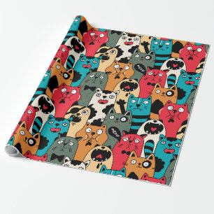 Die Menge an Katzen Geschenkpapier