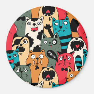 Die Menge an Katzen Magnet