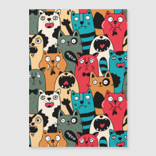 Die Menge an Katzen Magnetkarte