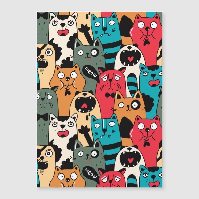 Die Menge an Katzen Magnetkarte (Vorderseite)