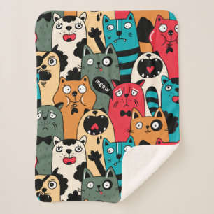 Die Menge an Katzen Sherpadecke