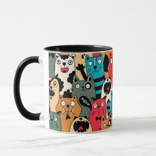 Die Menge an Katzen Tasse
