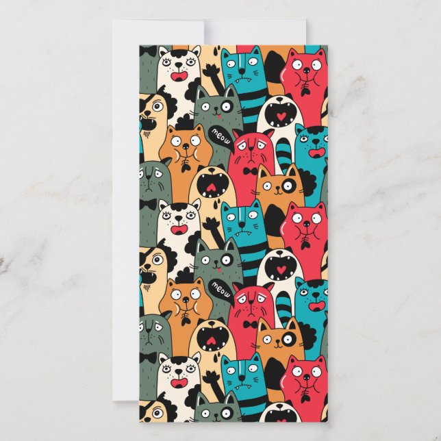 Die Menge der Katzen Dankeskarte (Vorderseite)