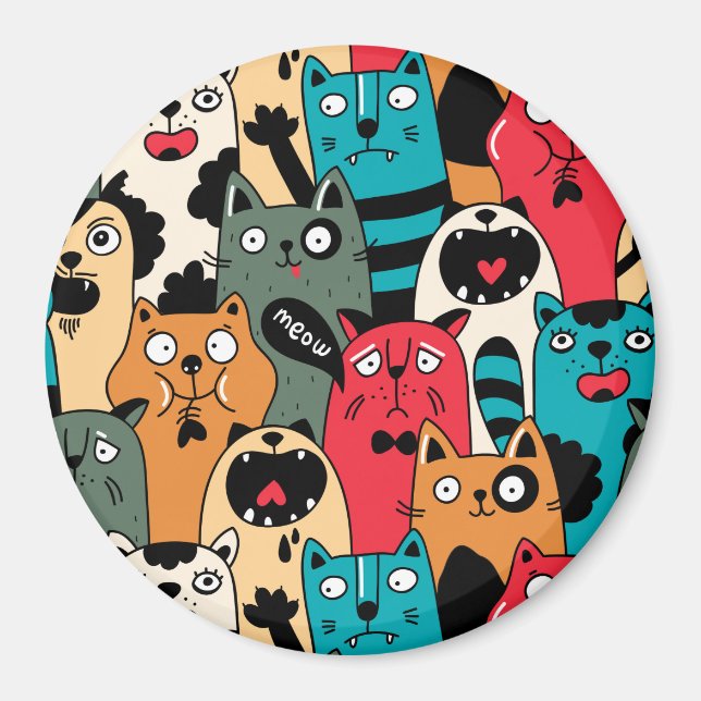 Die Menge der Katzen Magnet (Vorne)