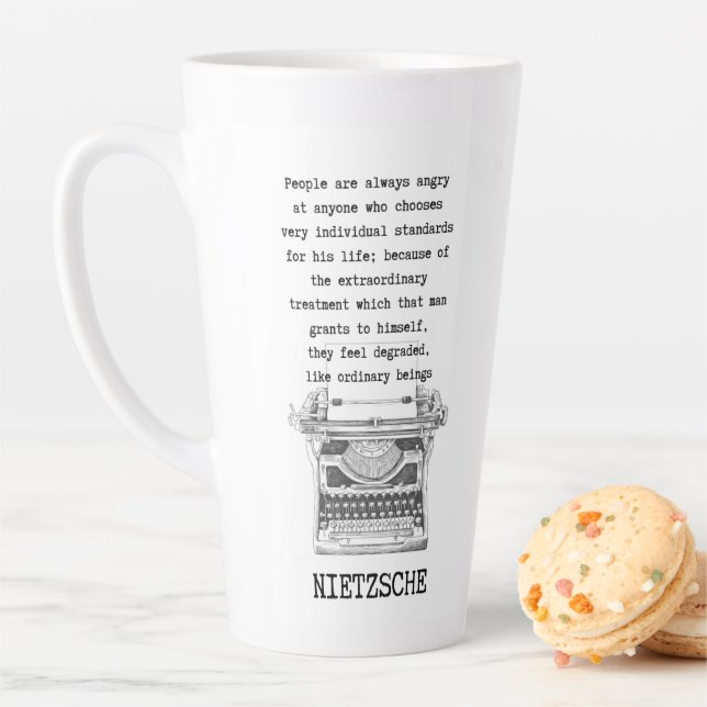 Die Menschen sind immer wütend auf jeden, der ande Milchtasse (Beispiel)