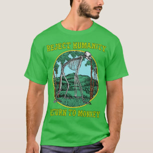 Die Menschheit zurück in den Affen zu einem farben T-Shirt