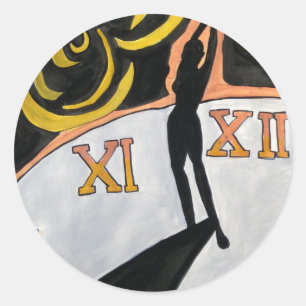 Die menschlichen Sundial-Aufkleber Runder Aufkleber