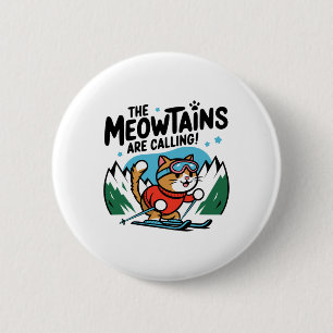 Die Meowtains rufen Katze Snowboard Ski Männer Wo Button