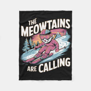 Die Meowtains rufen Katze Snowboard Ski Männer Wo Fleecedecke