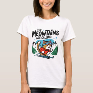 Die Meowtains rufen Katze Snowboard Ski Männer Wo T-Shirt