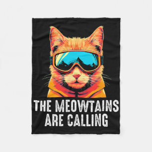 Die Meowtains rufen, lustiges Skifahren Fleecedecke