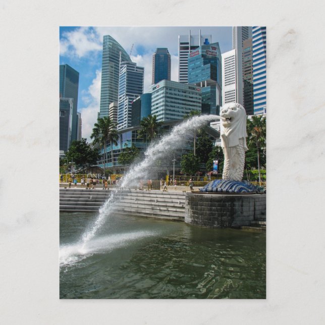 Die Merlion Statue, Singapur - Postkarte (Vorderseite)
