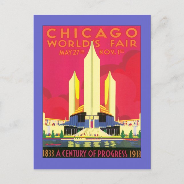 Die Messe der Vintagen Chicago World Postkarte (Vorderseite)